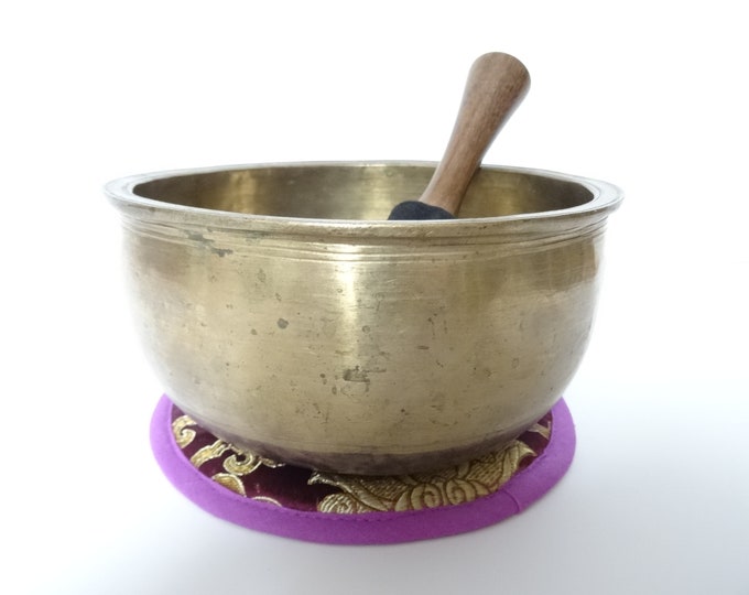 Antique Old Tantrik Buddha Tibetan Himalayan Singing Bowl Meditation Sound Therapy Healing G4