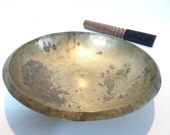 Rare Antique Shaman Shiva Lingam Tibetan Singing Bowl Himalayan Sound Healing Therapy Note G4