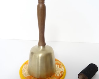 Handle Singing Bowl Bell Medium Sound Therapy Meditation Sound Bath Note E5 Solar Plexus