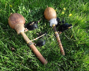 Gourd Shamanic Shaman Shaker Rattle Ritual Sound Therapy Shamanism