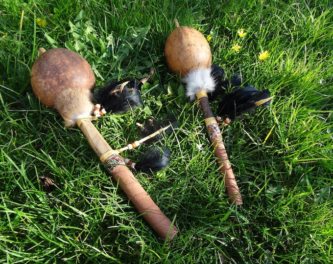 Gourd Shamanic Shaman Shaker Rattle Ritual Sound Therapy Shamanism