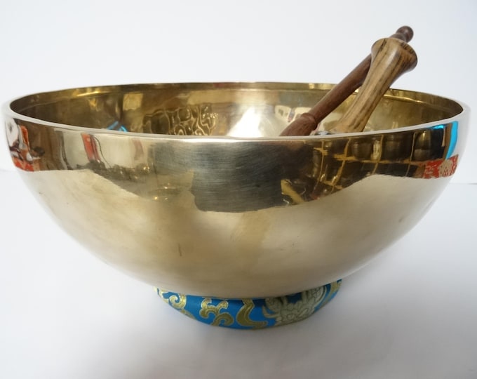 13" Very Large, New Sound Therapy, Tibetan Singing Bowl, Hand Made, Healing, Note E2, Solar Plexus