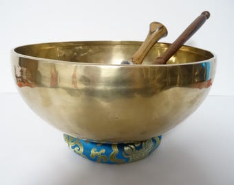 12" Very Large, New Sound Therapy, Tibetan Singing Bowl, Hand Made, Healing, Note G2, Throat