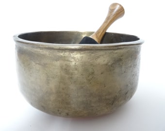 Antique old Rare Tantrik Trapezoid singing bowl meditation sound therapy healing buddhism Note A#3