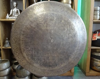 60cm Etched Tam Tam Gong: Nepalese Meditation Sound Therapy, B2 Note
