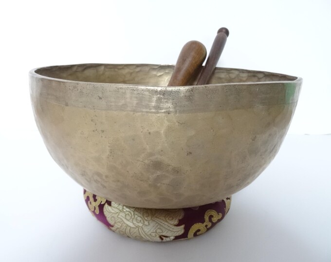 Antique Tibetan Singing Bowl | Massive Jambati 11" | Hand Hammered | Himalayan Meditation | Sound Therapy | Healing Yoga | Note F#2