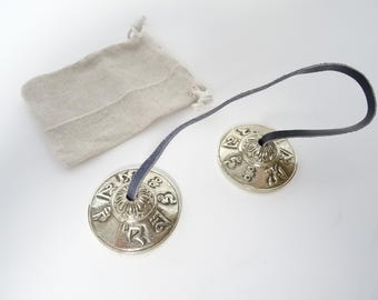 Handmade Tibetan Tingsha Bells: Om Mani Mantra Sound Therapy Cymbals
