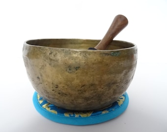Large Antique 6.5" Thadobati Tibetan Singing Bowl Hand Hammered Himalayan Note C#4