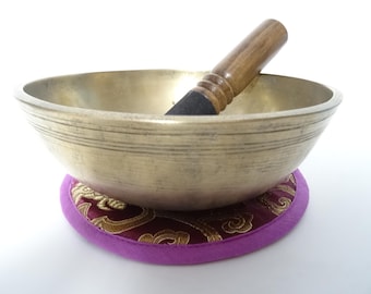 Cuenco tibetano antiguo de Manipuri para meditación, terapia de sonido del Himalaya, sanación G3 / D5, garganta / sacro