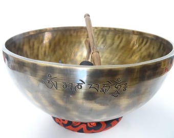 Full Moon Tibetan Singing Bowl: 12" F#2 Sound Therapy Bowl Heart Chakra