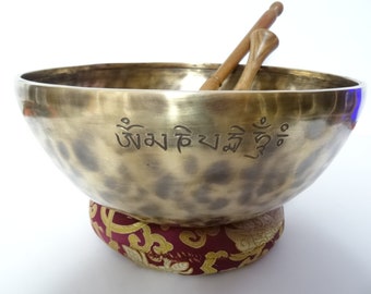 Full Moon Tibetan Singing Bowl Sound Therapy Healing Tibetan Himalayan Buddhism Note G#2 Throat 11.5" Very Large