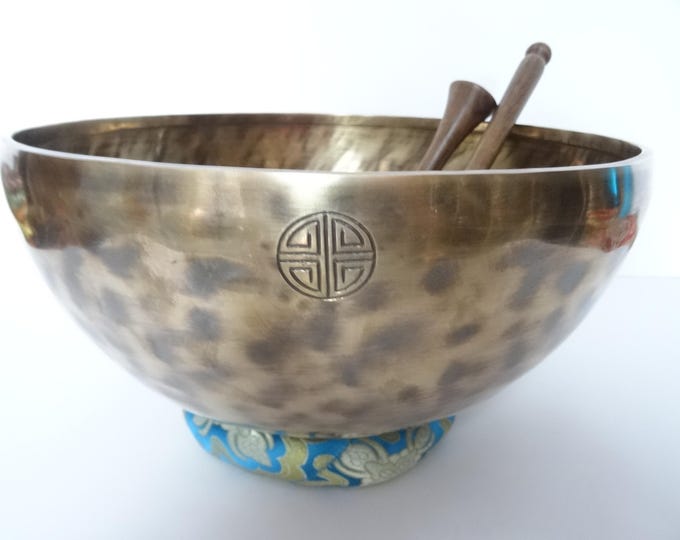Full Moon Tibetan Singing Bowl: 12.5" E2 Sound Therapy Bowl Solar Plexus Chakra