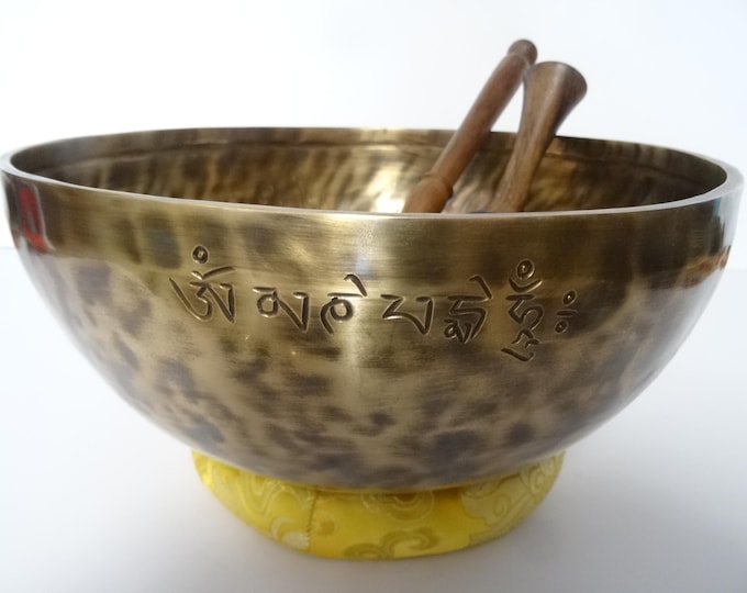 Full Moon Tibetan Singing Bowl: 10.25" A2 Sound Therapy Bowl Third Eye Chakra