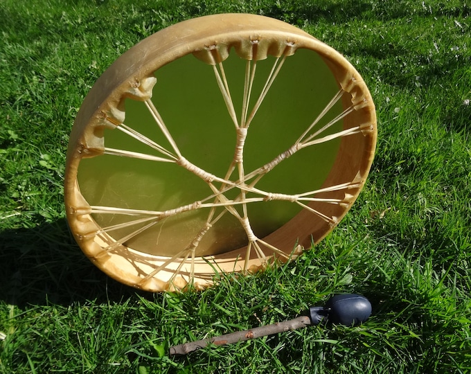 Large Buffalo Hide Shamanic Shaman Star Drum Ritual Sound Therapy Shamanism 18"