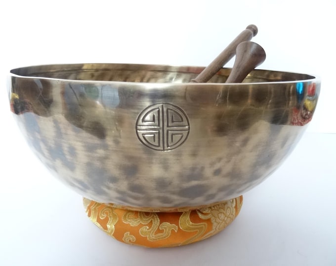 Full Moon Tibetan Singing Bowl: 11" G2 Sound Therapy Bowl Throat Chakra