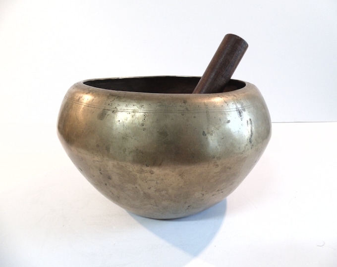 large Antique Old Goalbati Buddha Singing Bowl Meditation Sound Therapy Healing G#