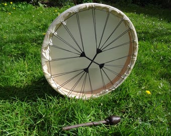 Large 22" Goat Hide Shamanic Shaman Drum Ritual Sound Therapy Shamanism