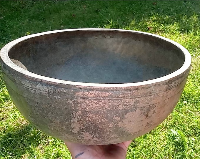 Antique Ancient Tibetan Singing Bowl | Large Jambati 11.5" | Hand Hammered | Himalayan Meditation | Sound Therapy | Healing Yoga | Note D#3