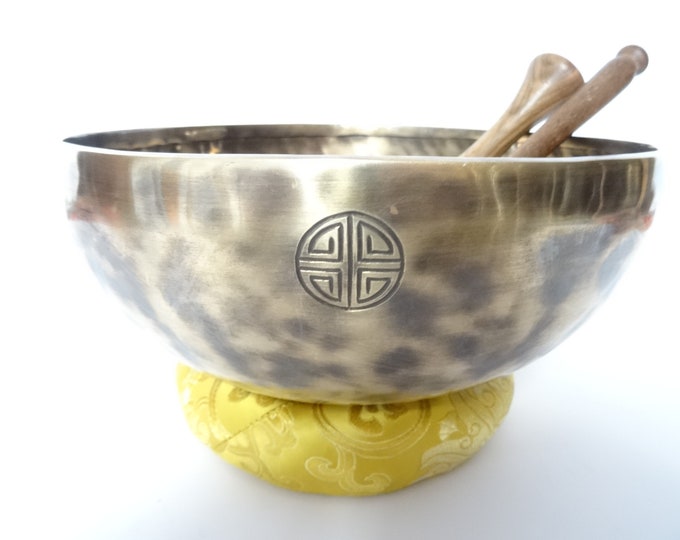 Full Moon Tibetan Singing Bowl Sound Therapy Healing Tibetan Himalayan Buddhism Note C#3 Root 10" Very Large
