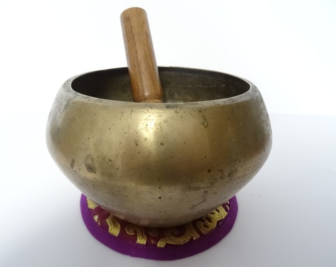 Antique Old Goalbati Buddha Singing Bowl Meditation Sound Therapy Healing F#4