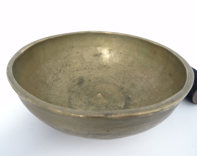 Rare Antique Museum Quality Manipuri Shiva Lingam Tibetan Singing Bowl Himalayan Sound Healing Therapy Note F3