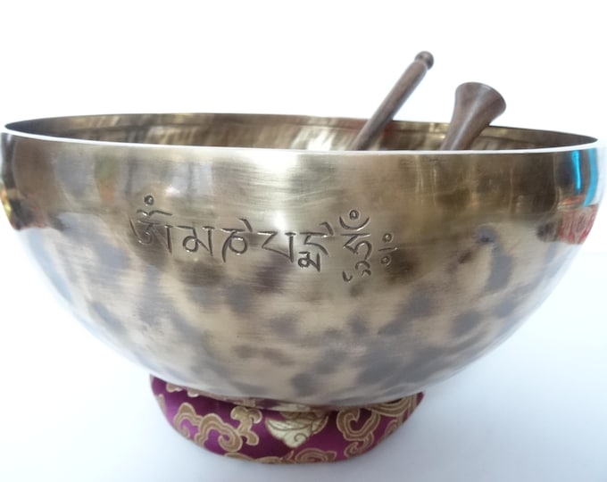 Full Moon Tibetan Singing Bowl: 12.5" F2 Sound Therapy Bowl Heart Chakra