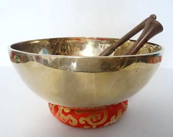 11" Tibetan Singing Bowl: Handmade Sound Therapy, Note G#2 Throat