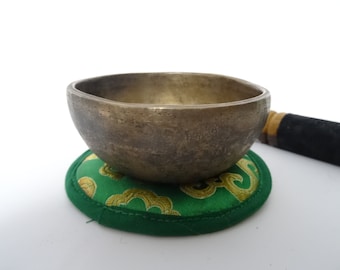 Antique, Old, Thadobati Cup, Tibetan Singing Bowl, Hand Hammered Himalayan, Note A#5 Third Eye