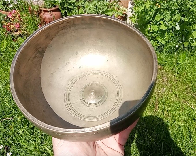 Rare Antique Shiva Lingam Tibetan Singing Bowl Himalayan Sound Healing Therapy Note E4