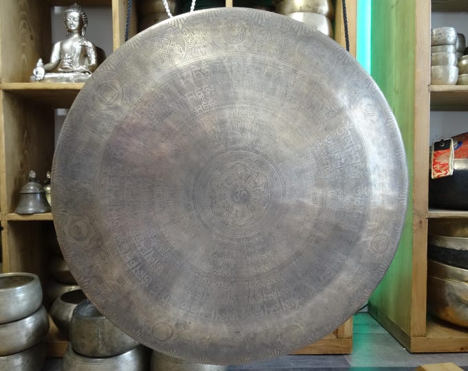 60cm Gong TamTam Nepalese Etched Gong Meditation Sound Therapy Gong Bath Note A2