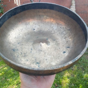 Seltene Antike Shiva Lingam Tibetische Klangschale Himalaya Klangheilungstherapie Note B2