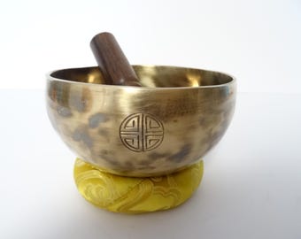 Full Moon Tibetan Singing Bowl: Sound Therapy, Note F#4 Heart