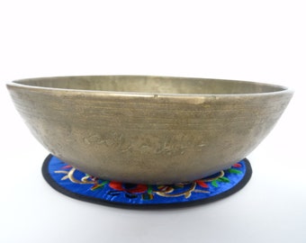 Rare Antique Manipuri Shiva Lingam Tibetan Singing Bowl Himalayan Sound Healing Therapy Note D3
