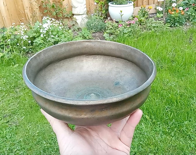 Rare Shamanic Antique Museum Quality Shiva Lingam Tibetan Singing Bowl Himalayan Sound Healing Therapy Note D4