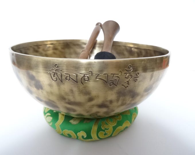 Full Moon Tibetan Singing Bowl Sound Therapy Healing Tibetan Himalayan Buddhism Note D3 Sacral  9.25" Large