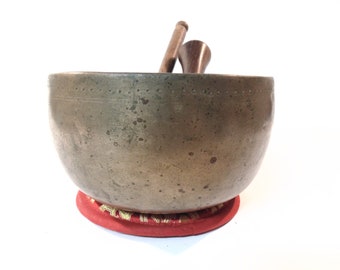 Large Antique 7" Thadobati Tibetan Singing Bowl Hand Hammered Himalayan A#3