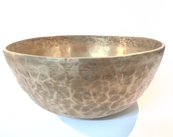 Very Large 11" Antique Jambati Singing Bowl Sound Therapy Healing Note F