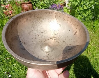 Rare Antique Manipuri Shiva Lingam Tibetan Singing Bowl Himalayan Sound Healing Therapy Note C4