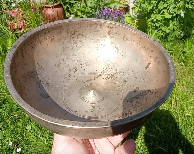 Rare Antique Manipuri Shiva Lingam Tibetan Singing Bowl Himalayan Sound Healing Therapy Note C4
