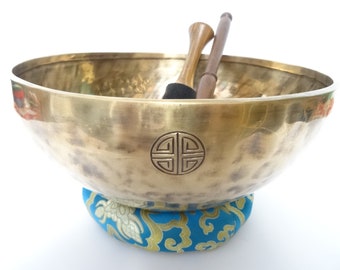 Full Moon Tibetan Singing Bowl Sound Therapy Healing Tibetan Himalayan Buddhism Note G#2 Throat 11" Very Large