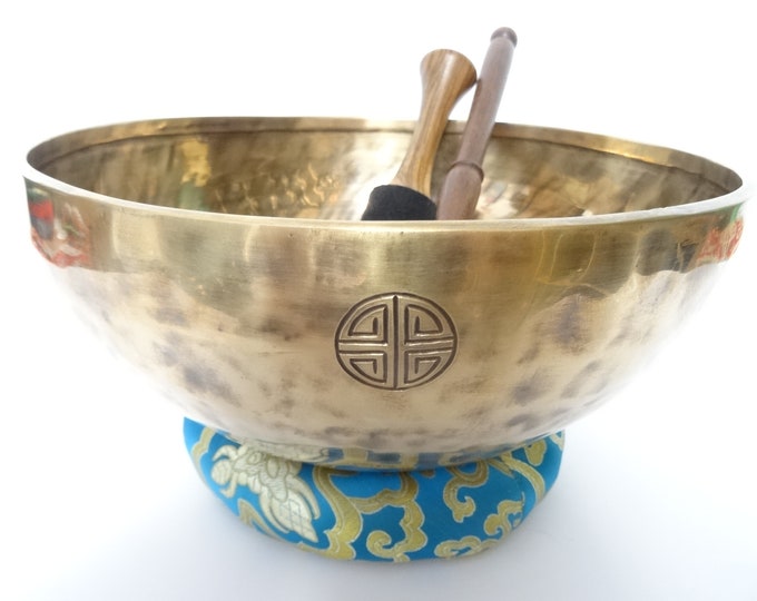 Full Moon Tibetan Singing Bowl Sound Therapy Healing Tibetan Himalayan Buddhism Note G#2 Throat 11" Very Large