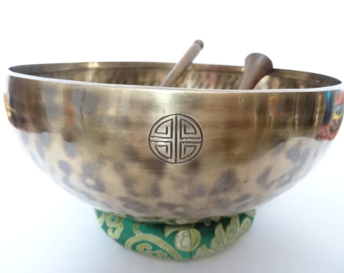 Full Moon Tibetan Singing Bowl: 12.25" F2 Sound Therapy Bowl Heart Chakra