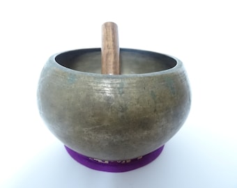 Antique Old Bodhi Buddha Tibetan Singing Bowl Meditation Sound Therapy Healing G4