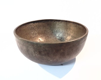 Very Large 11.5" Antique Jambati Singing Bowl Sound Therapy Healing Note G2