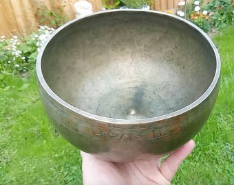 Antique Inscribed Shiva Lingam Singing Bowl - Himalayan Sound Therapy G#3
