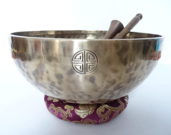 Full Moon Tibetan Singing Bowl: 10.75" A2 Sound Therapy Bowl Third Eye Chakra