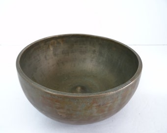 Rare Antique Museum Quality Shiva Lingam Tibetan Singing Bowl Himalayan Sound Healing Therapy Note A3