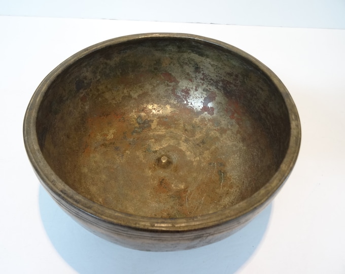 Rare Antique Thadobati Shiva Lingam Tibetan Singing Bowl Himalayan Sound Healing Therapy Note E4