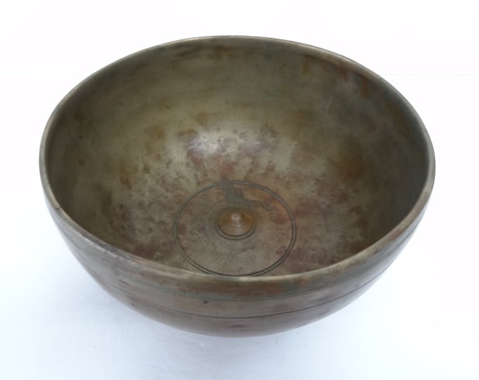 Rare Antique Museum Quality Shiva Lingam Tibetan Singing Bowl Himalayan Sound Healing Therapy Note F#3