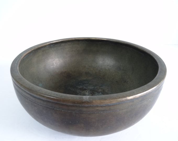 Rare Antique Museum Quality Shiva Lingam Tibetan Singing Bowl Himalayan Sound Healing Therapy Note D4